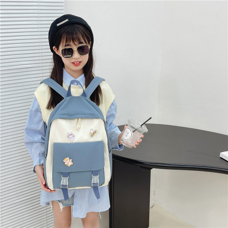 Student backpack plaid