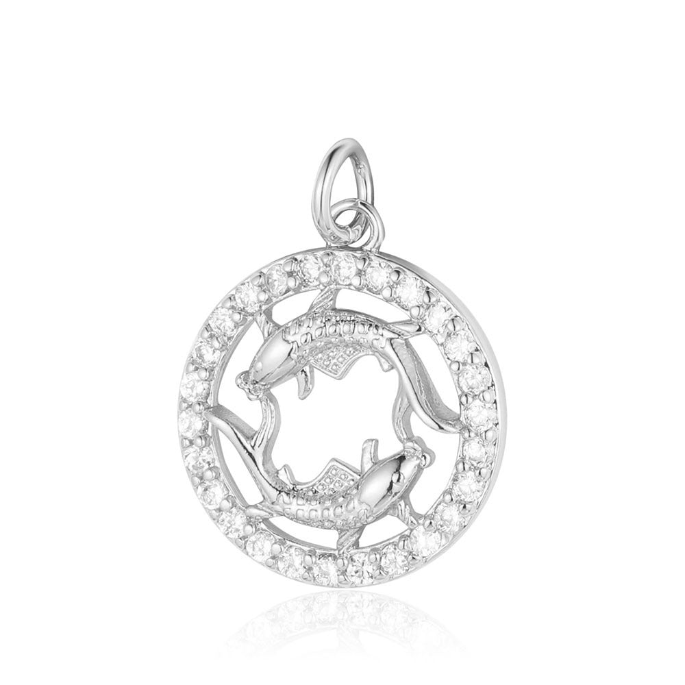 Twelve constellations copper zircon pendant DIY