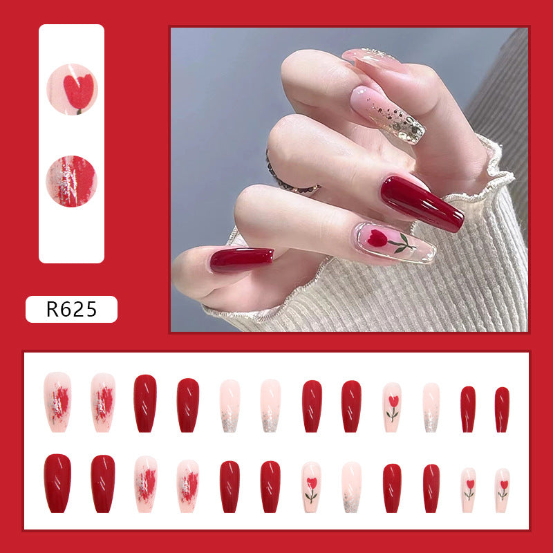 Vintage Tulip Bridal Nails