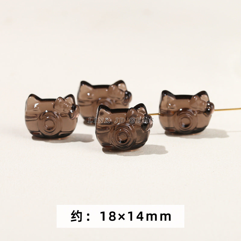 Obsidian carving ice obsidian nine-tailed fox loose beads