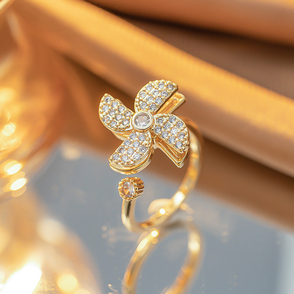 Real gold electroplated zircon ring.