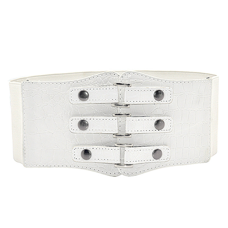 Black extra wide waist seal female alligator pattern