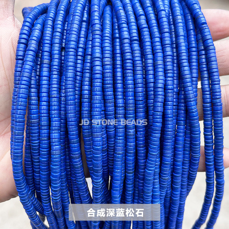 2 * 4Mm multicolor synthetic turquoise right-angle disc loose beads