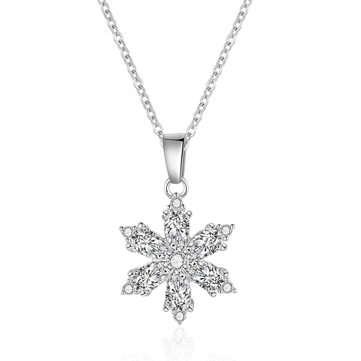 Titanium Steel Snowflake Necklace