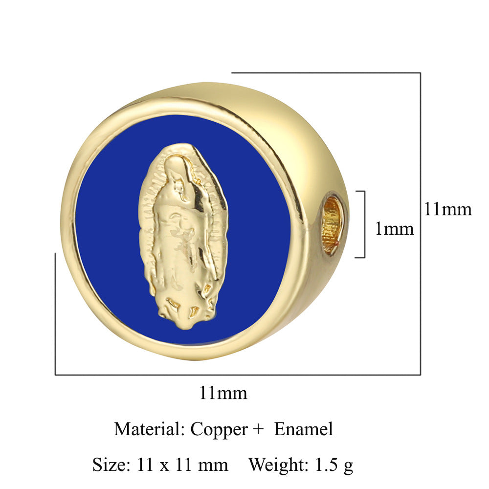 Virgin of Oil Copper Zircon Beads Spacer Beads