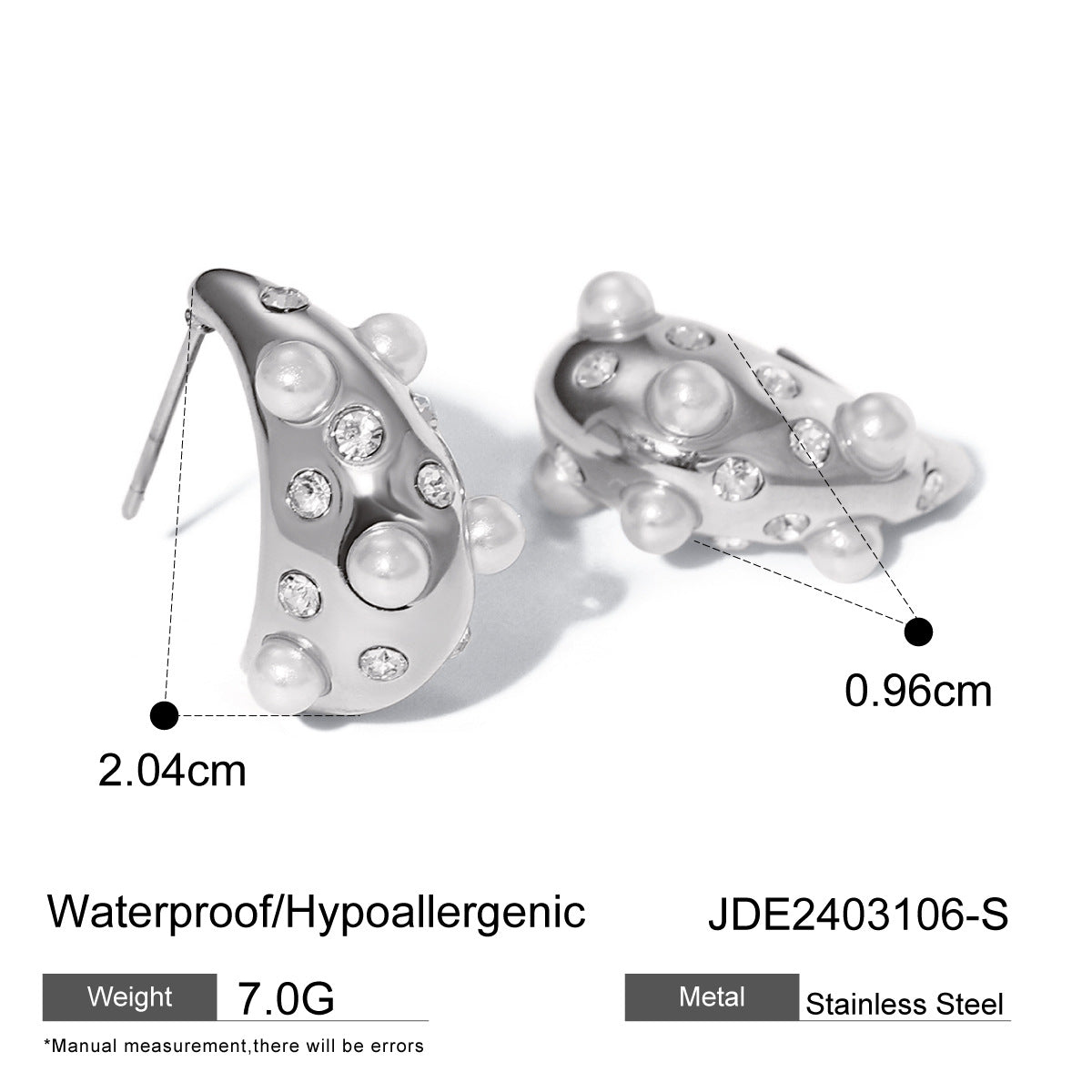 Teardrop Shaped Rhinestone Earrings