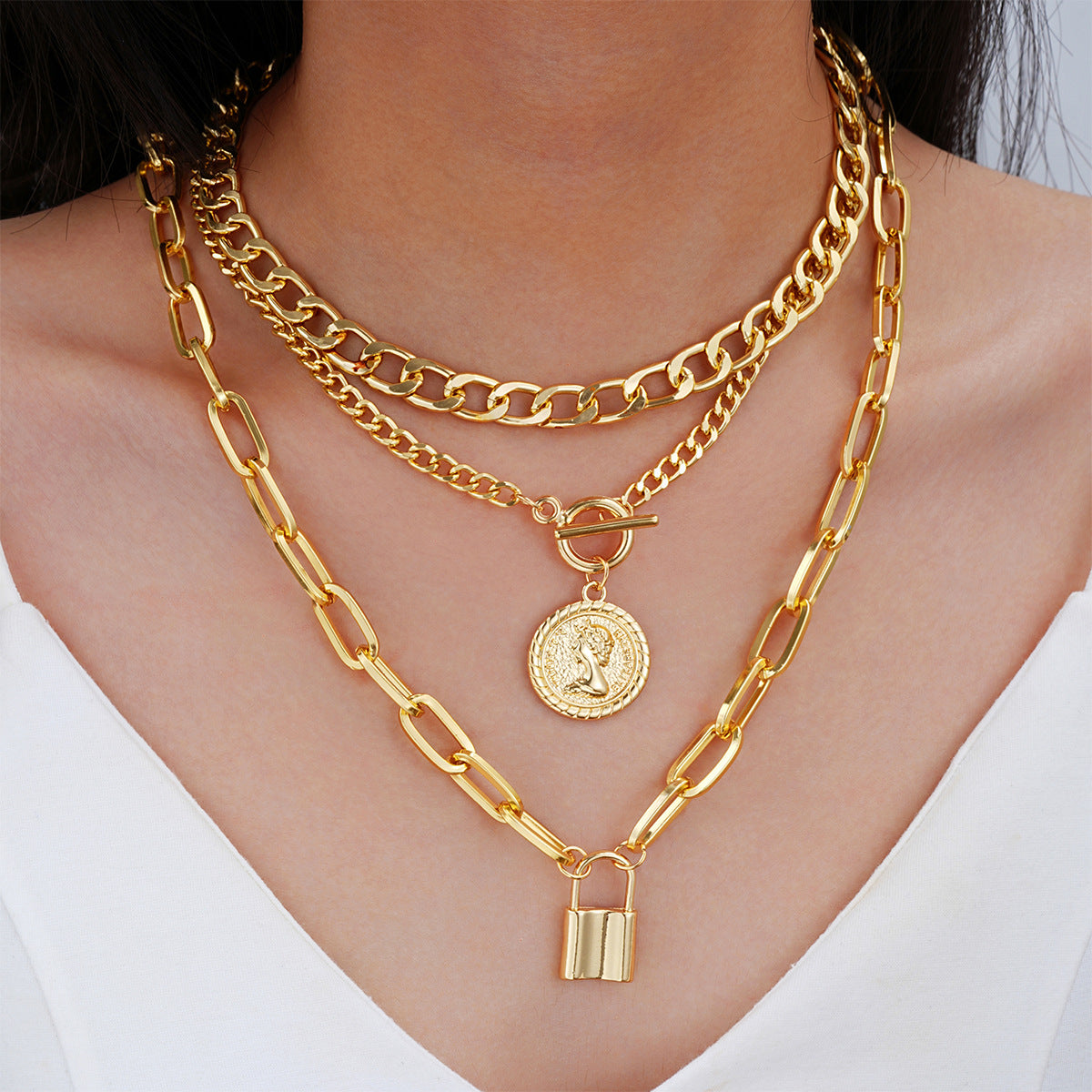 Vintage Multi-Layer Coin Necklace