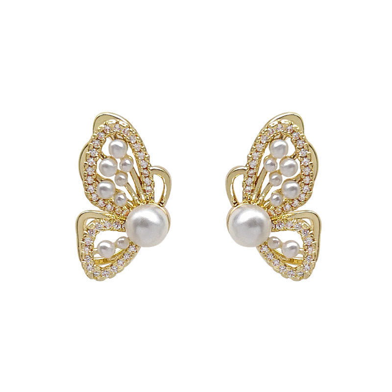Butterfly diamond stud earrings wholesale