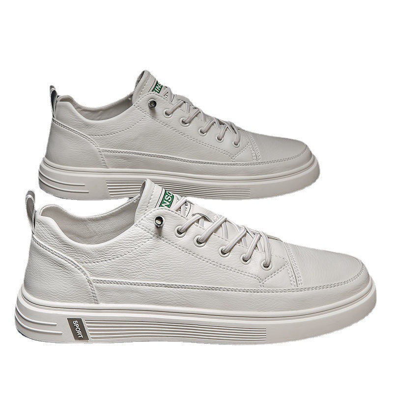 Stylish Casual Waterproof Leather White Shoes