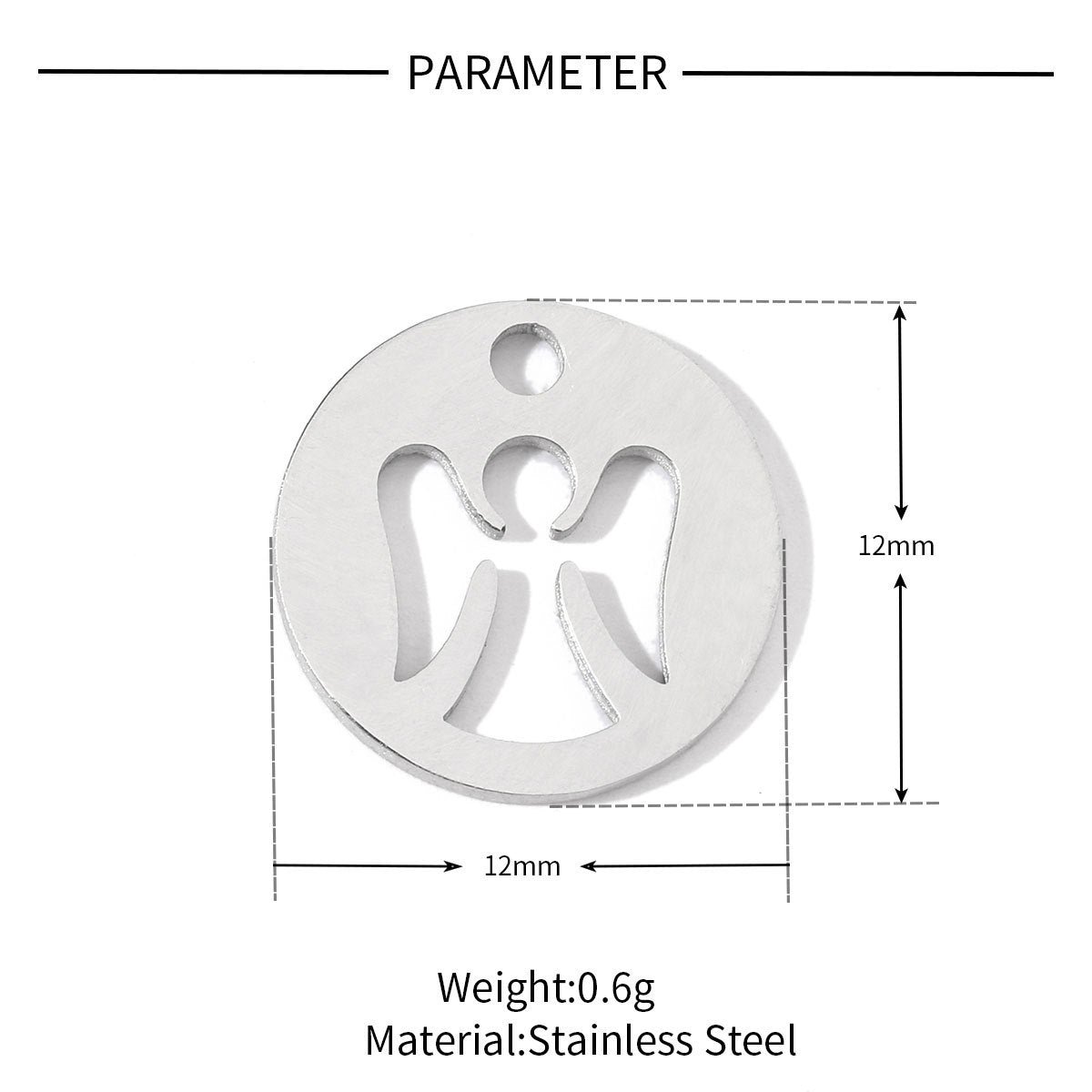 20 pcs/pack Clover hand key Titanium steel DIY pendant