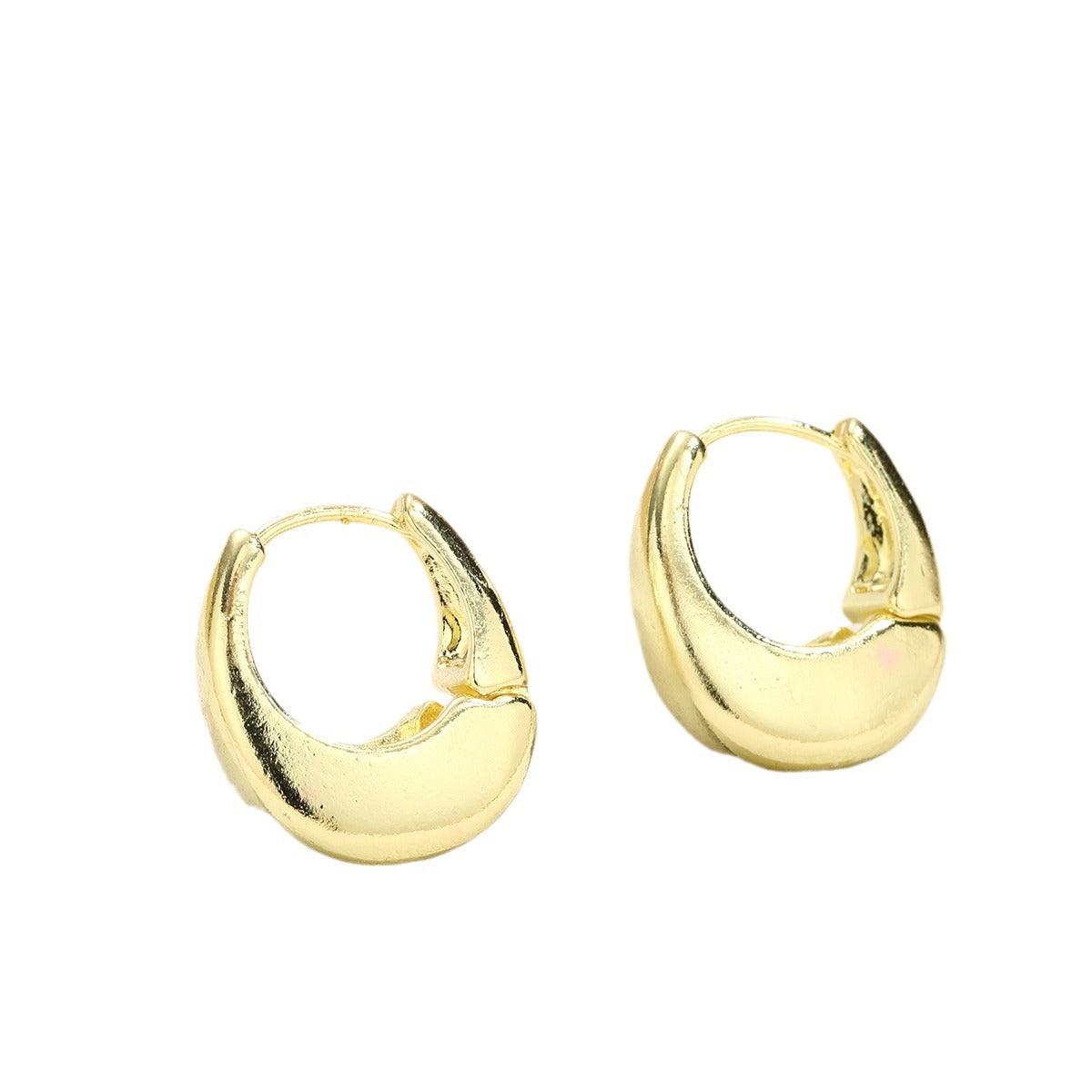 Oval Plain Ring Earrings