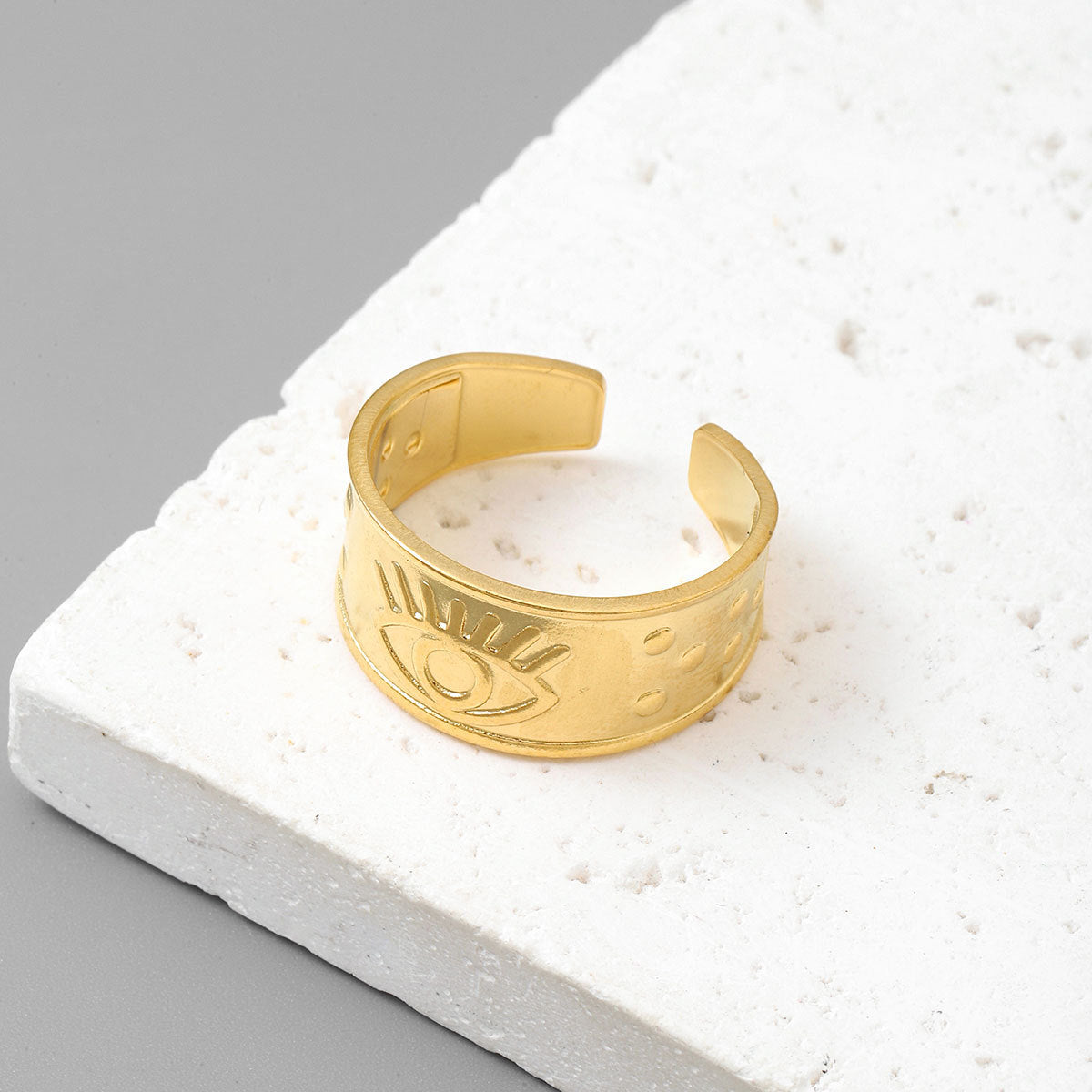 Qizhu Leaf Life Tree Titanium Steel Ring