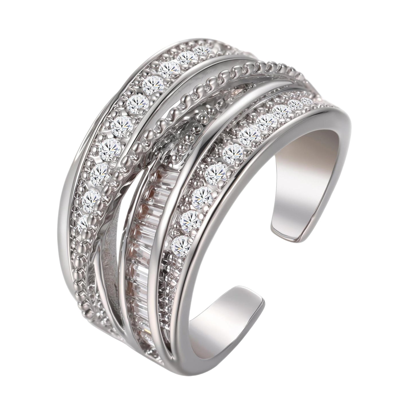 Zircon Geometric Open Ring