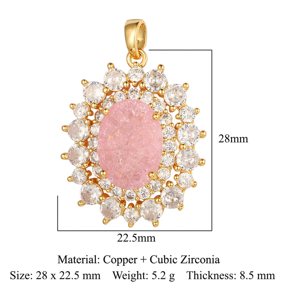 Water drop oval square imitation jade gemstone necklace pendant