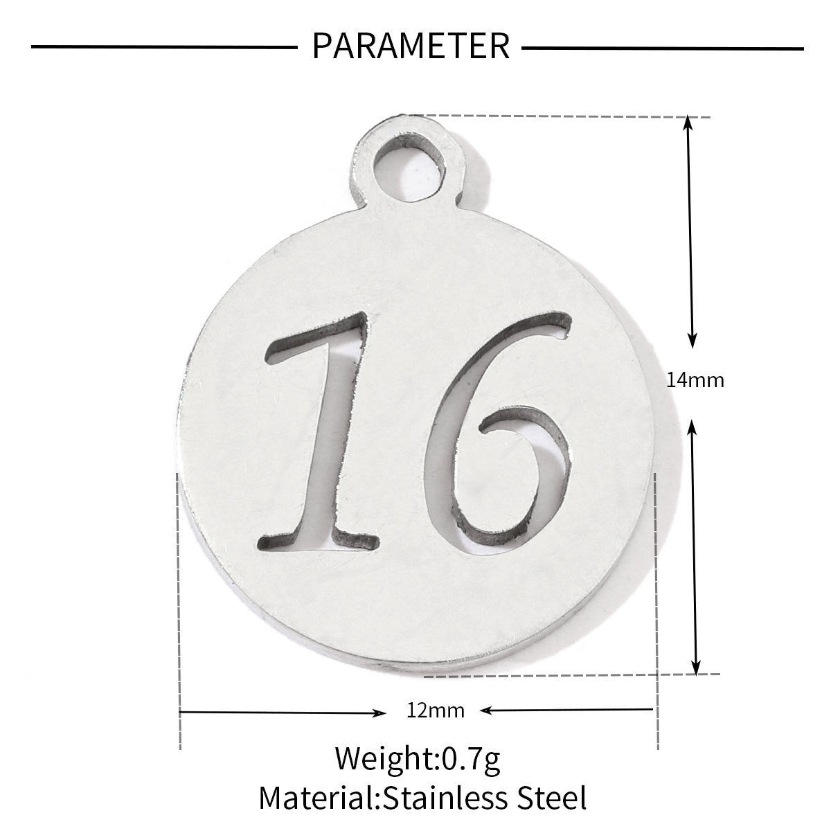 20 pcs/pack of boys and girls digital titanium steel pendants