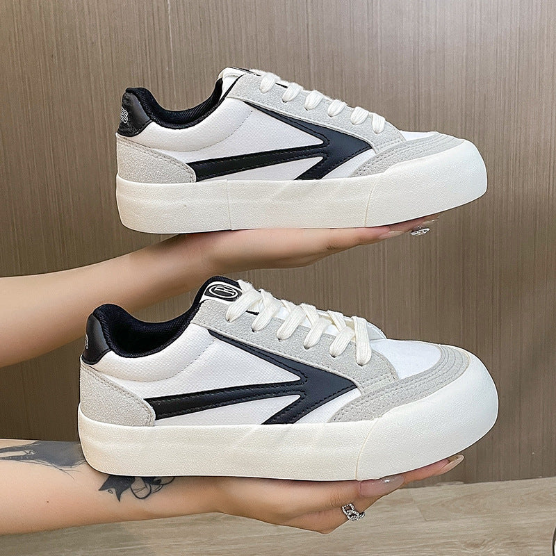 Zapatos de lona de nuevo estilo de primavera y otoño con cordones planos