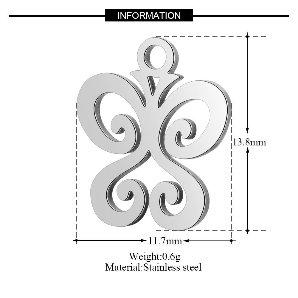 10 pcs/bag Cross Clover Bird Penguin Stainless Steel Pendant