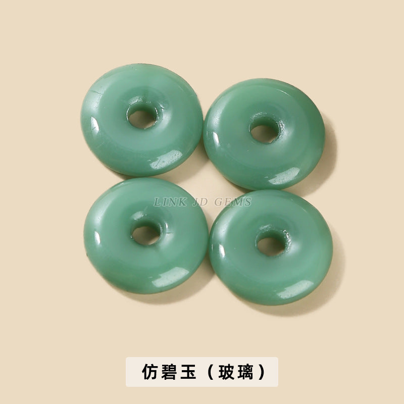 Colgante con hebilla de seguridad de cristal de jade de imitación de 10-20 mm
