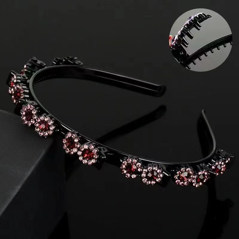 Hairband Fringe Styling Tool Women Rhinestone Clip