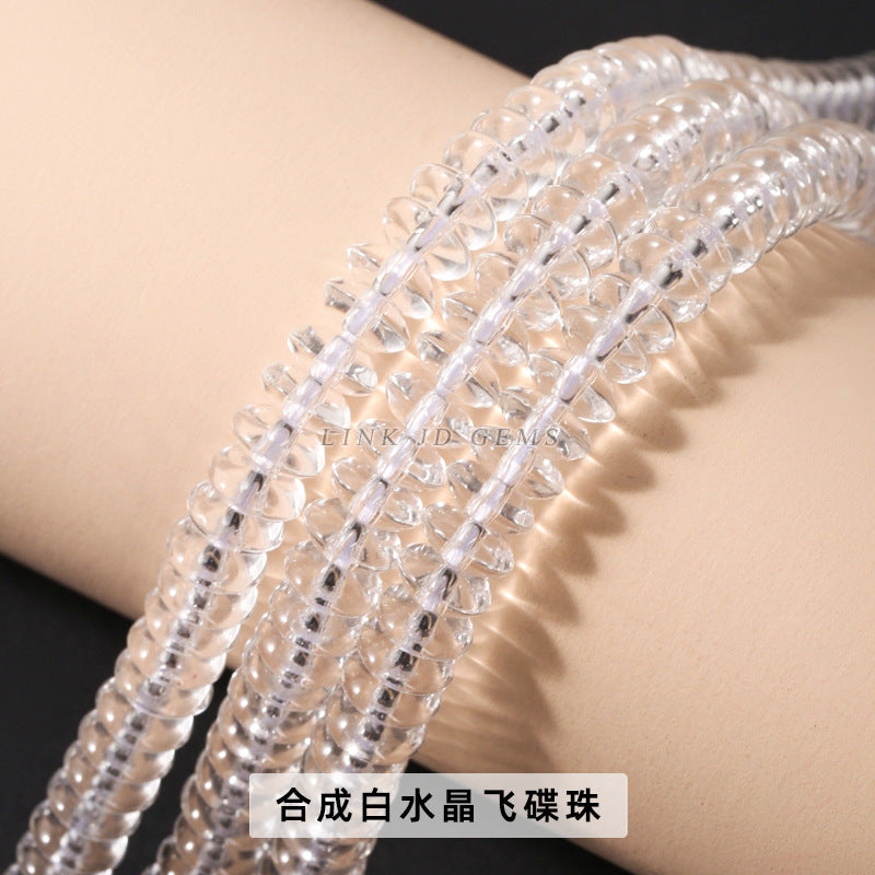 White crystal cut abacus beads loose beads