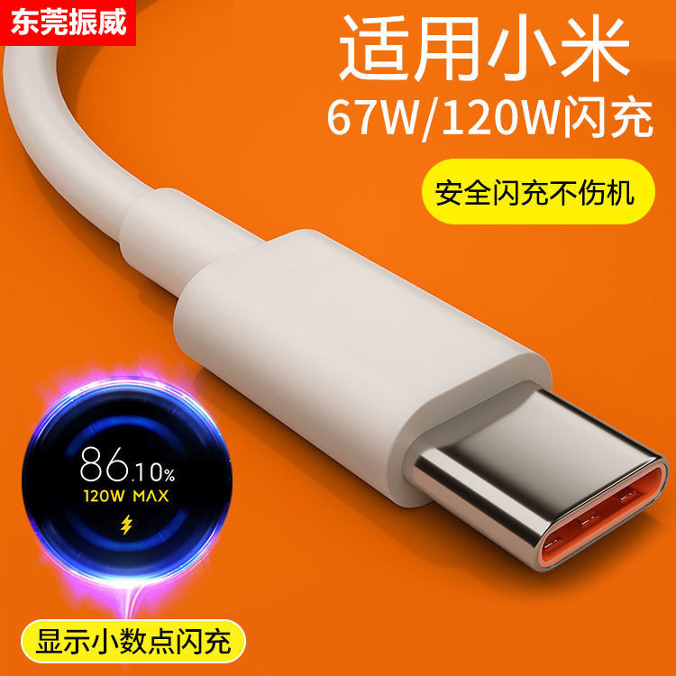 Cable de carga flash tipo C de 120 W Redmi Xiaomi 6A original