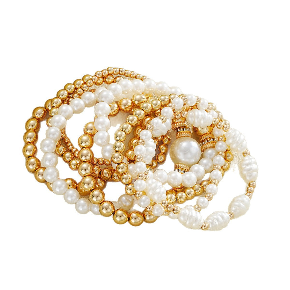 9-Piece Stacked Pearl Bracelet Set