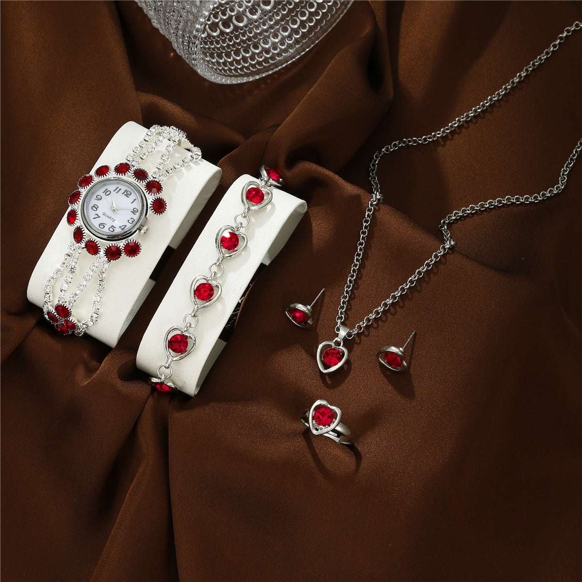 Watch Women's Rhinestone Jewelry Set