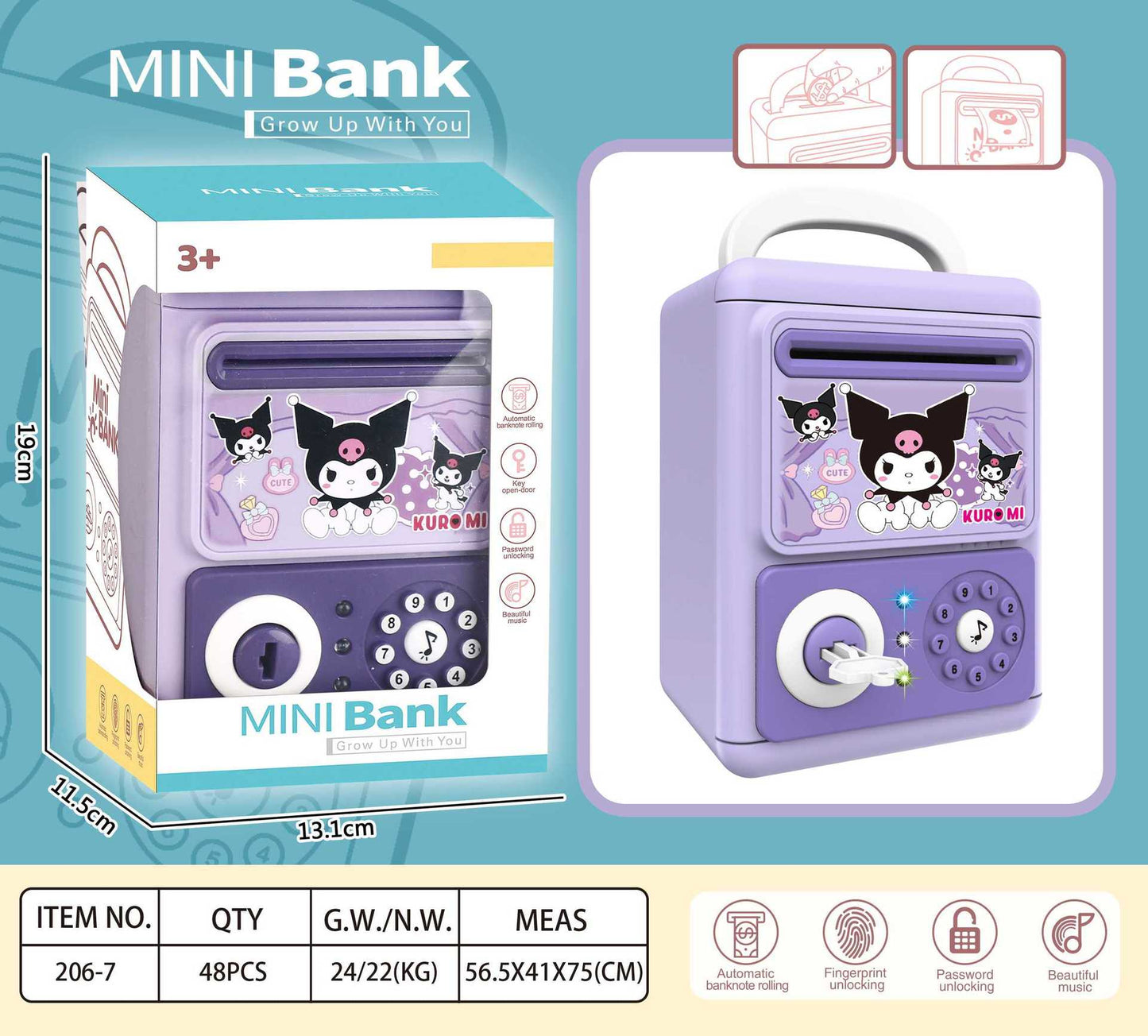 Fingerprint Money Bank, Password Safe for Boys and Girls