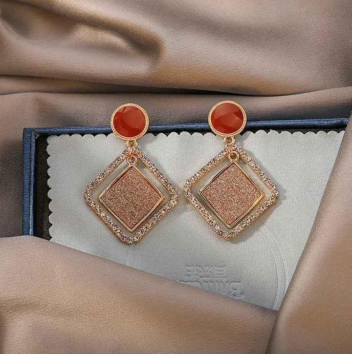 Pendientes de rombos dobles huecos