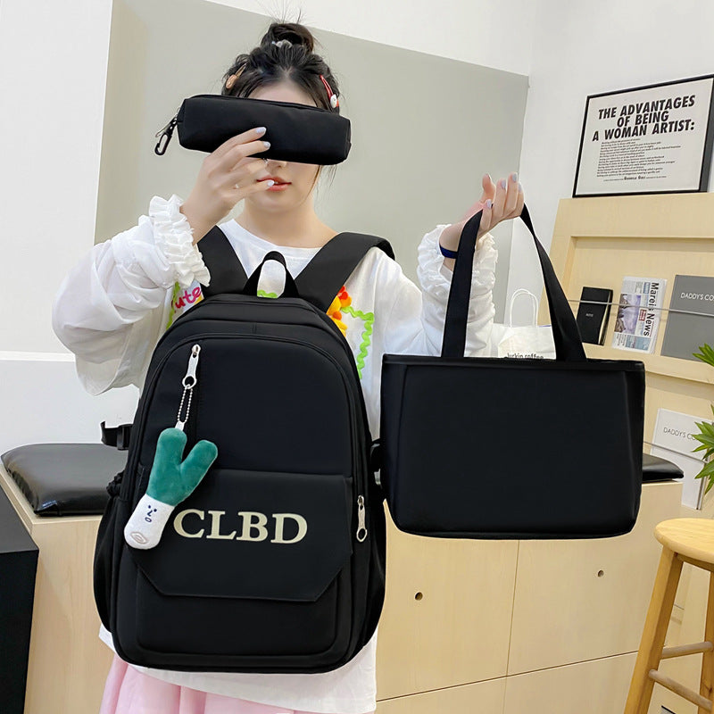 Mochila escolar de 3 piezas, bolso multifunción, mochila de nailon