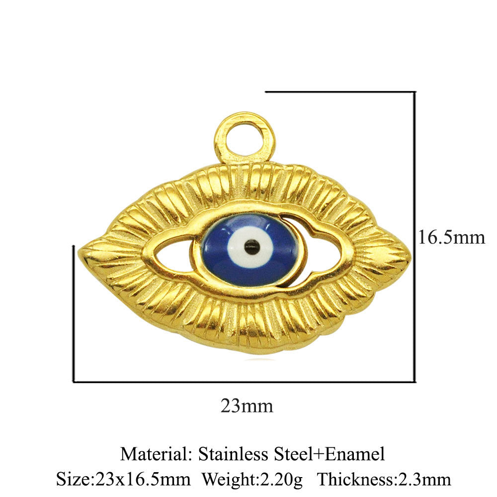 3 pcs/bag stainless steel round eye pendant