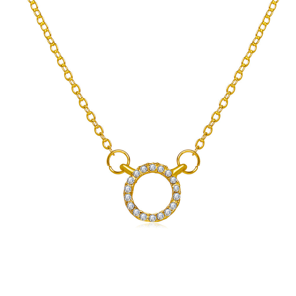 Geometric Diamond Ring Necklace