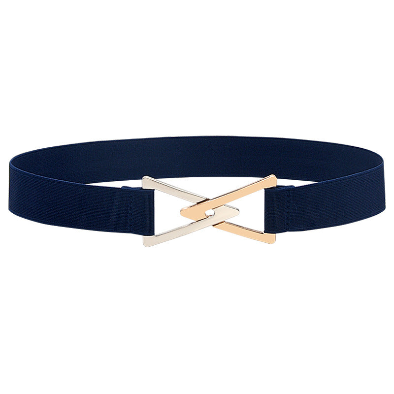 Pleated elastic thin belt ladies