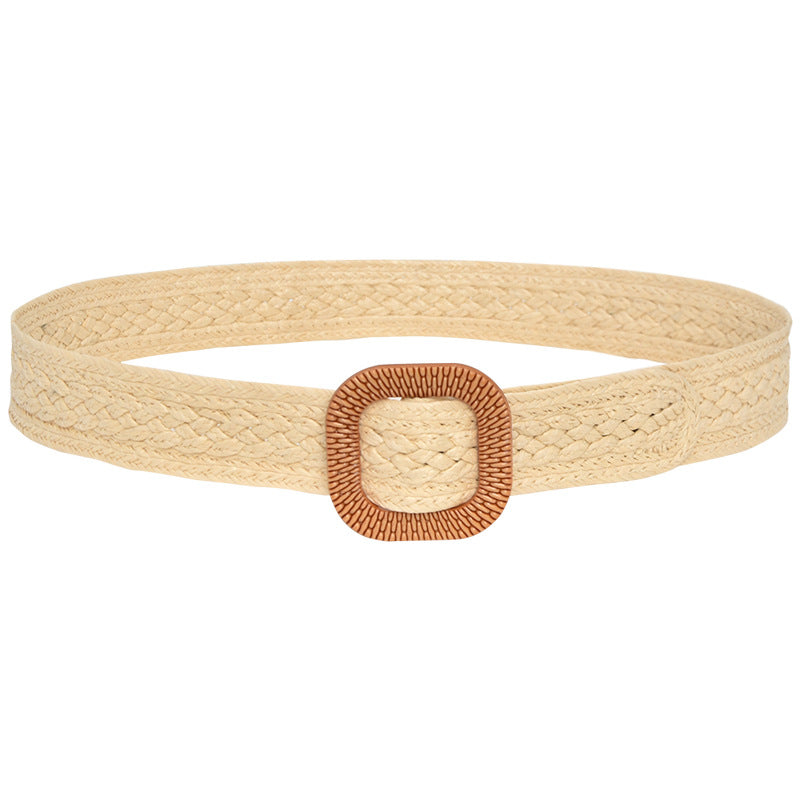 Popular wooden buckle women's waist seal