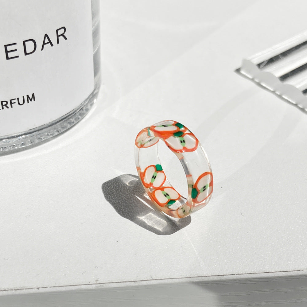 Simple and elegant acetate transparent ring