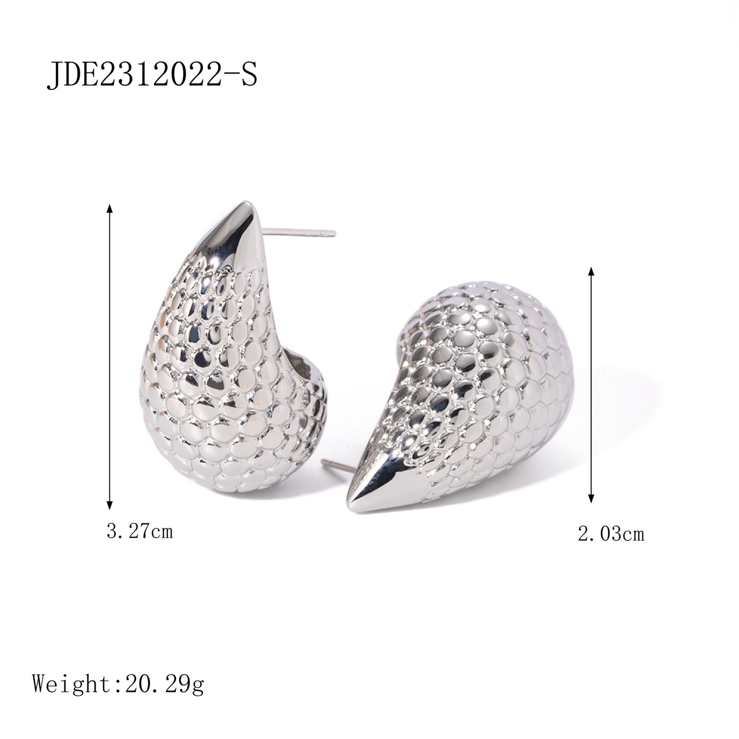 Teardrop-shaped titanium earrings