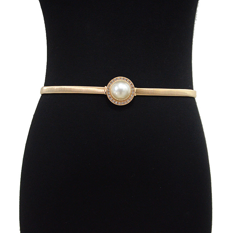 Round buckle metal spring chain waist chain