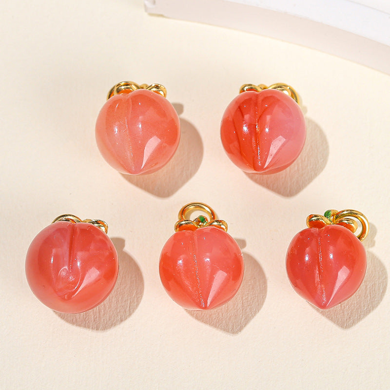 Colgante pequeño de melocotón con ágata Yanyuan de 12 mm