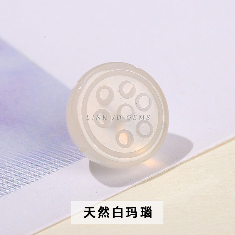 Cuentas sueltas de accesorios de vaina de loto de ágata de jade de 12 mm