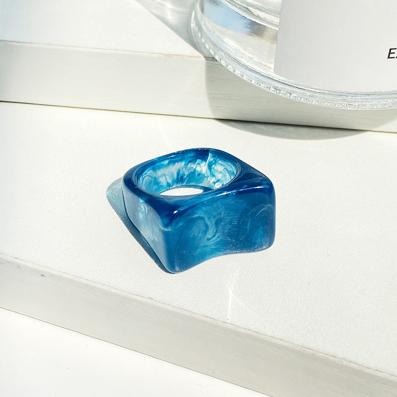 Simple and elegant acetate transparent ring