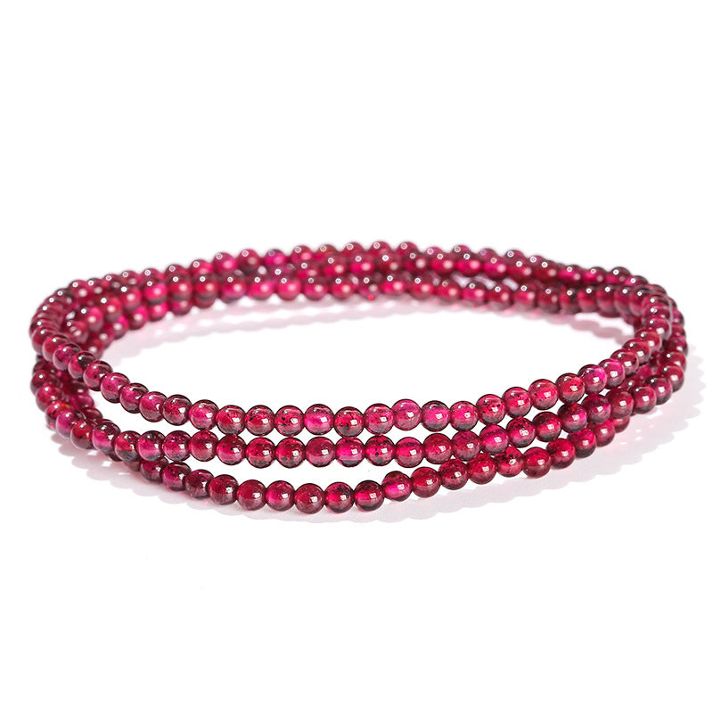 2-4Mm Natural Garnet Crystal Multi-Circle Bracelet