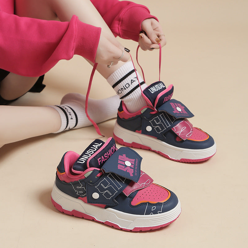 1 zapatos casuales de pareja con bloques de color y suela gruesa