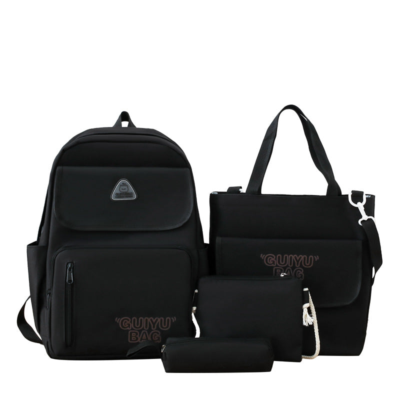 Fashionable solid color simple large capacity backpack