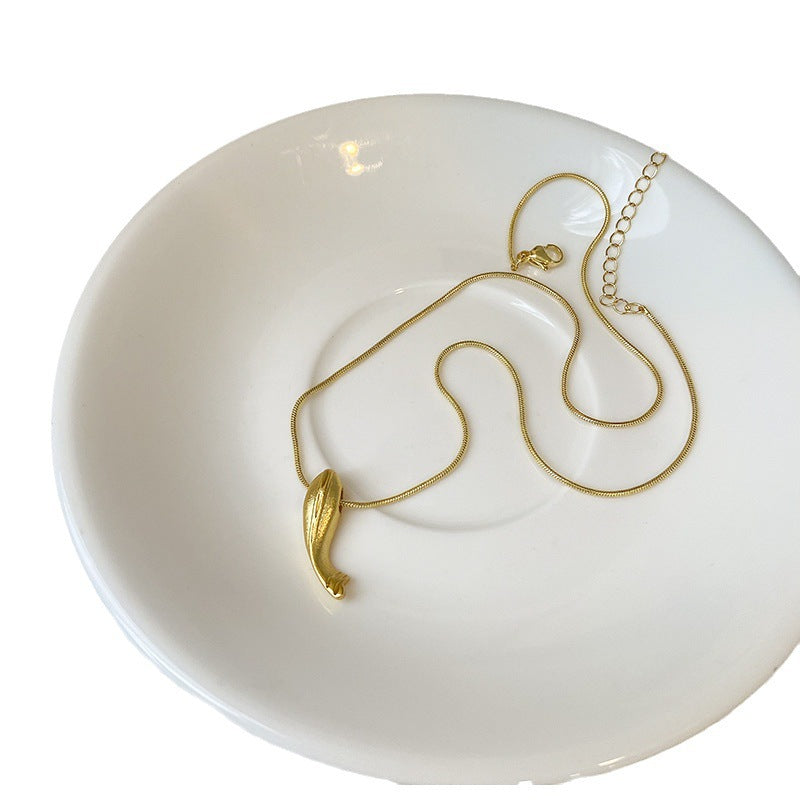 Gold Whale Collarbone Necklace (Minimal, Fade-Resistant)