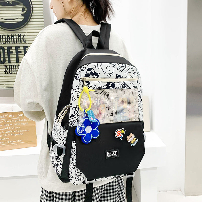Mochila escolar de gran capacidad para estudiantes de 4 piezas
