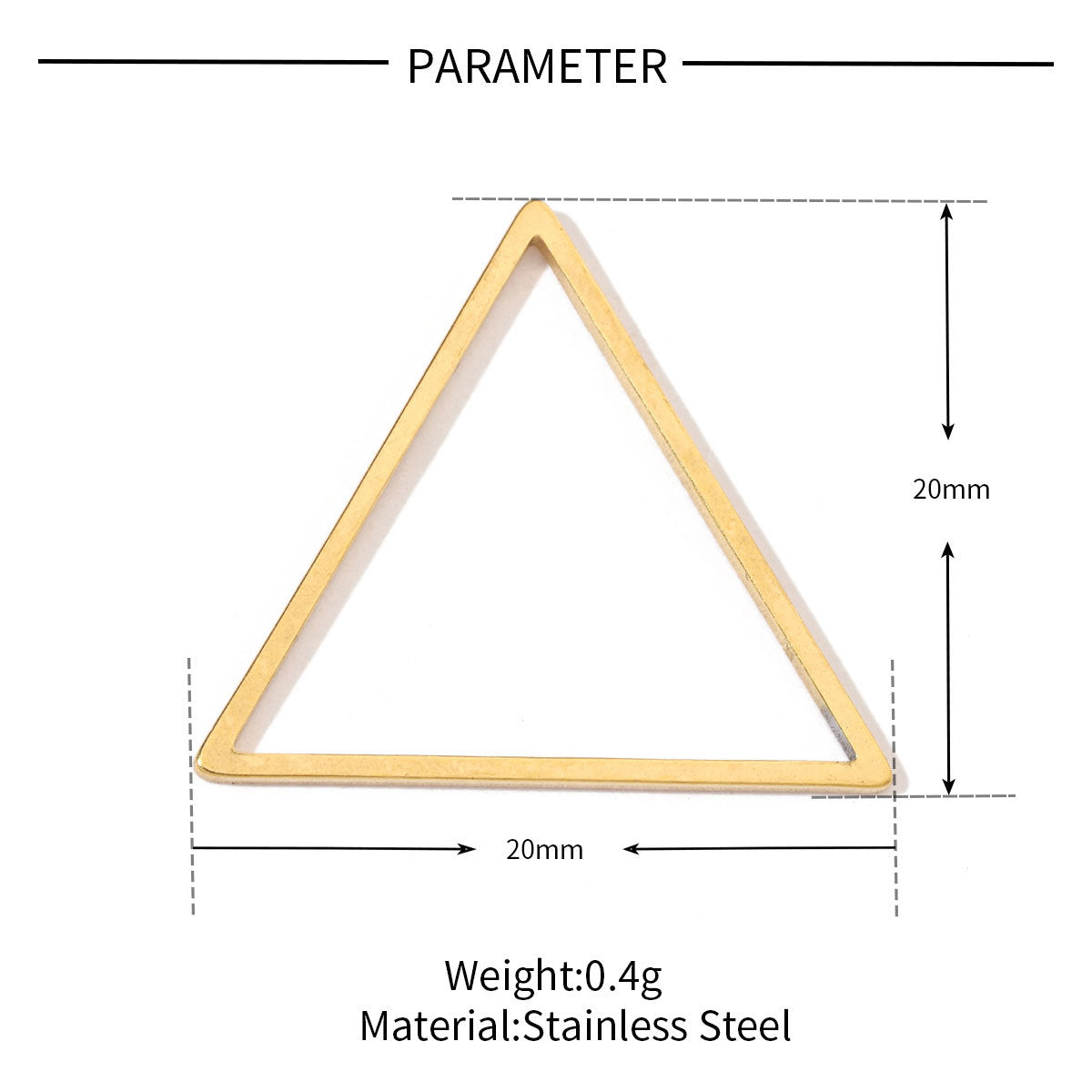 20 pcs/pack Geometric triangular round titanium steel pendant