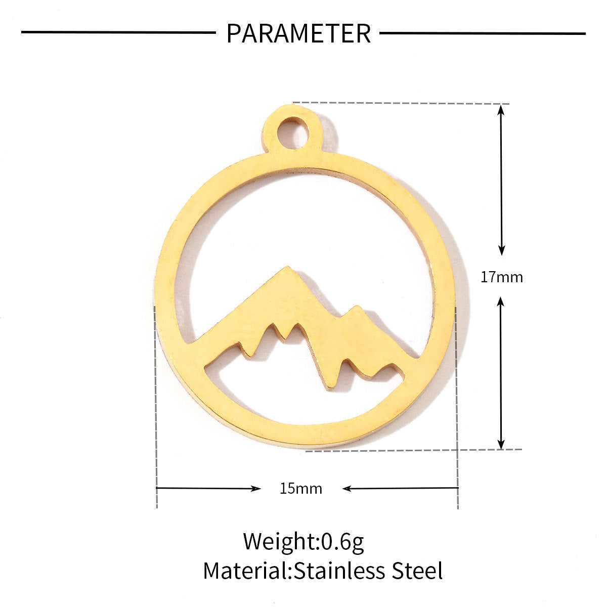 20 pcs/bag Flower Mountain Crown Titanium Steel Pendant