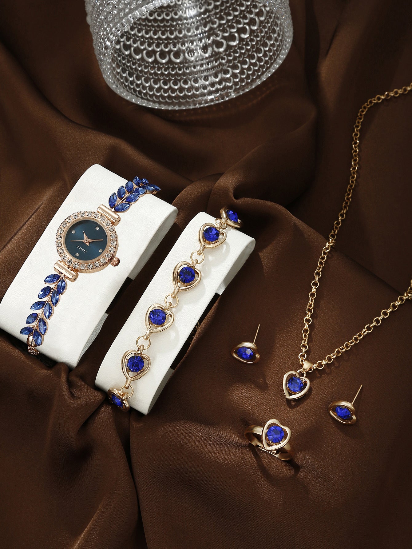 Quartz bracelet watch jewelry set