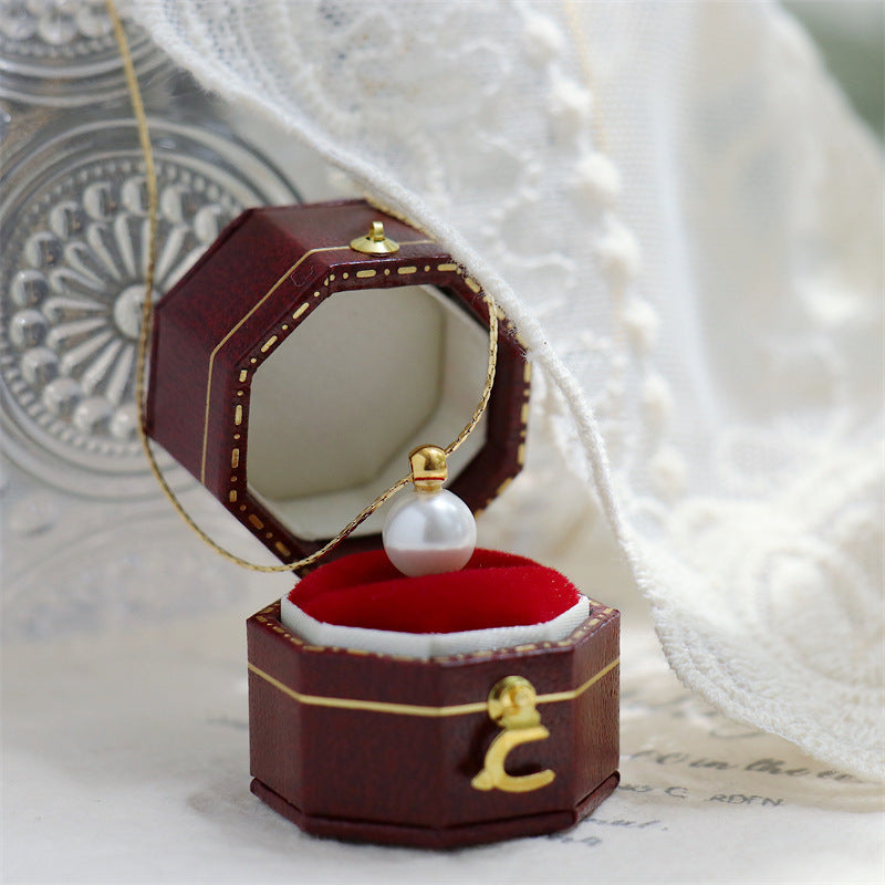 18K Gold Round Pearl Ultra-Fine Collarbone Necklace