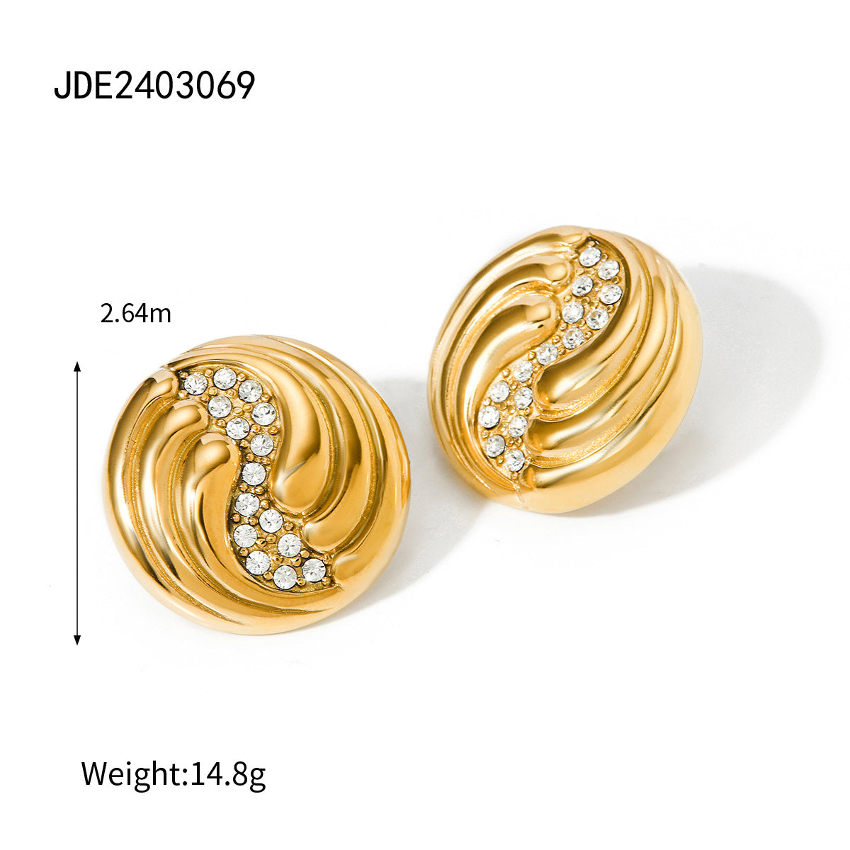Spiral teardrop diamond earrings
